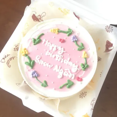 Bánh sinh nhật hoa Hàn Quốc pastel