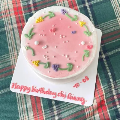 Bánh kem hoa Hàn Quốc pastel