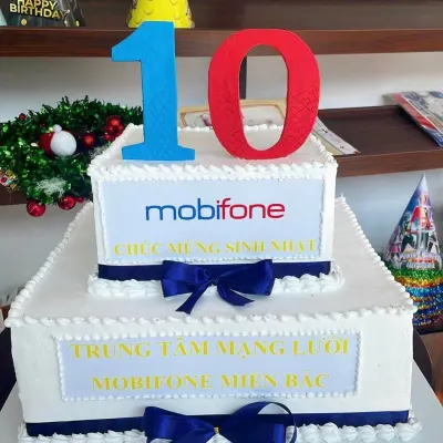 Bánh sinh nhật công ty Mobifone 10 năm
