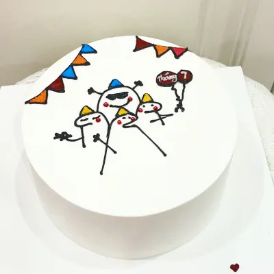 Bánh sinh nhật tháng 7 hình người que