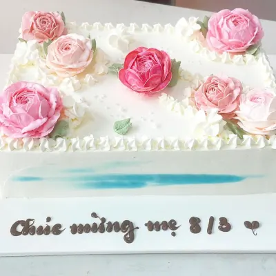 Bánh kem hoa hồng chúc mừng 8/3