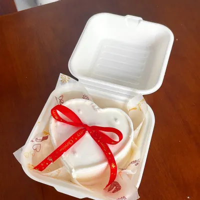 Bánh bento trái tim trắng