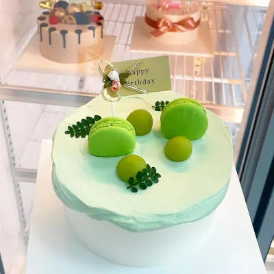 Bánh kem xanh matcha macaron