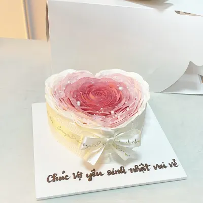 Bánh tim hoa hồng Hàn Quốc