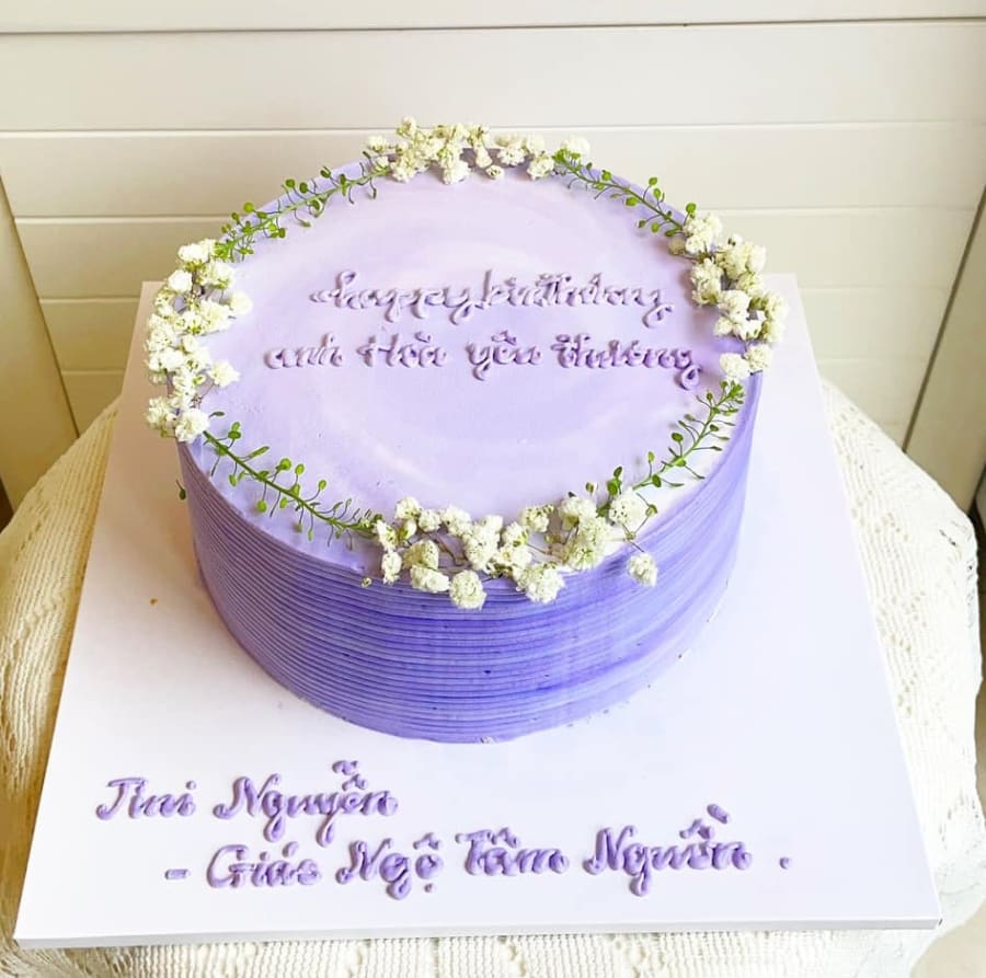 Bánh tím hoa baby tri ân thầy cô — mẫu 4909 MyMy Bakery