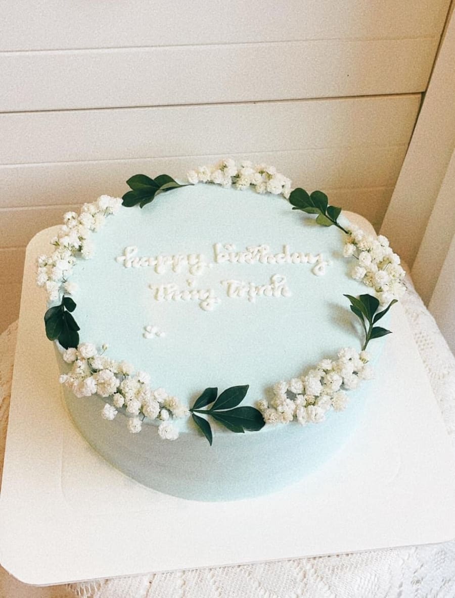 Bánh xanh viền hoa baby — mẫu 0702 MyMy Bakery