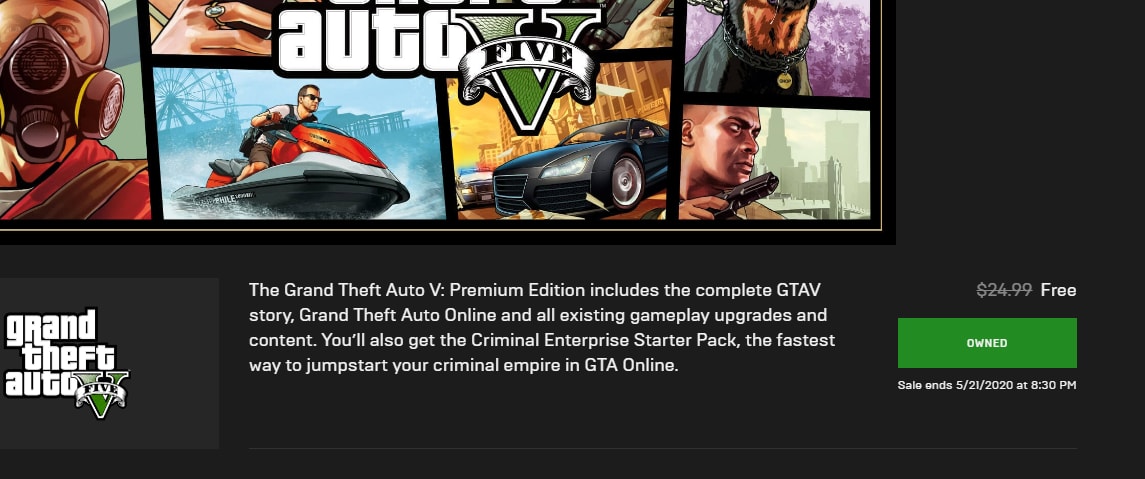 Here's how you can claim a FREE copy of GTA 5 From Epic Games Store! 1 Here's how you can claim a FREE copy of GTA 5 From Epic Games Store! 1