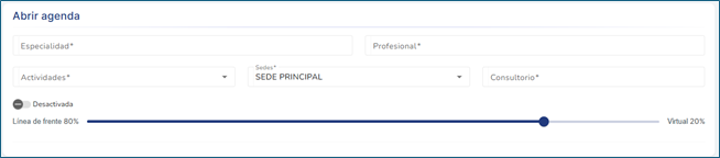 Pantalla principal Abrir agenda