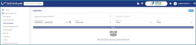 Ruta Lista de agendas