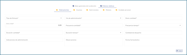 Órdenes médicas Lista de trabajo