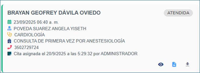 Órdenes médicas Lista de trabajo