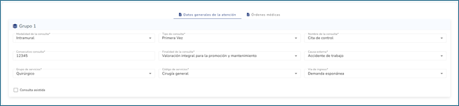 Órdenes médicas Lista de trabajo