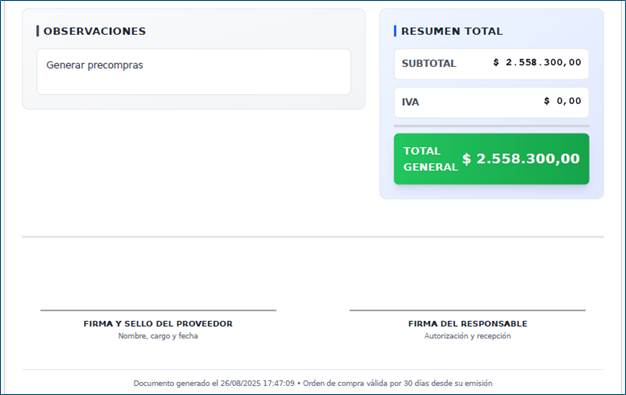 Descargar Orden de compra