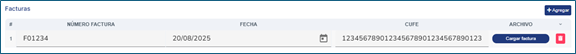 Agregar factura