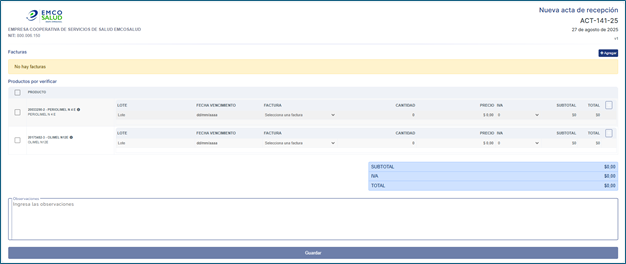 Recibir orden de compra