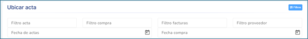 Filtros Ubicar acta