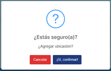 Confirmación de ubicación