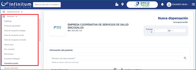 Ruta Inventario punto