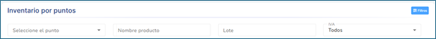 Filtros Inventario punto