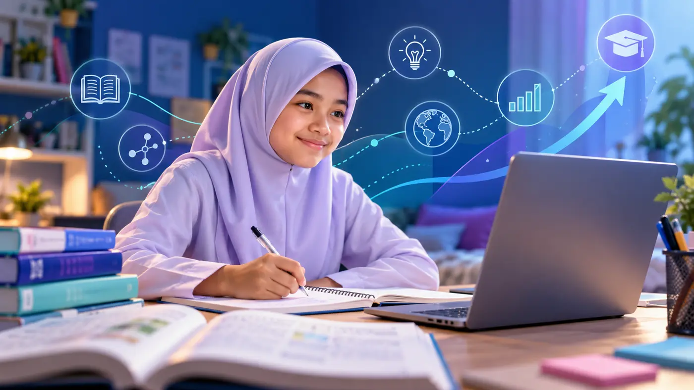Ilustrasi pemakanan dan sokongan pembelajaran