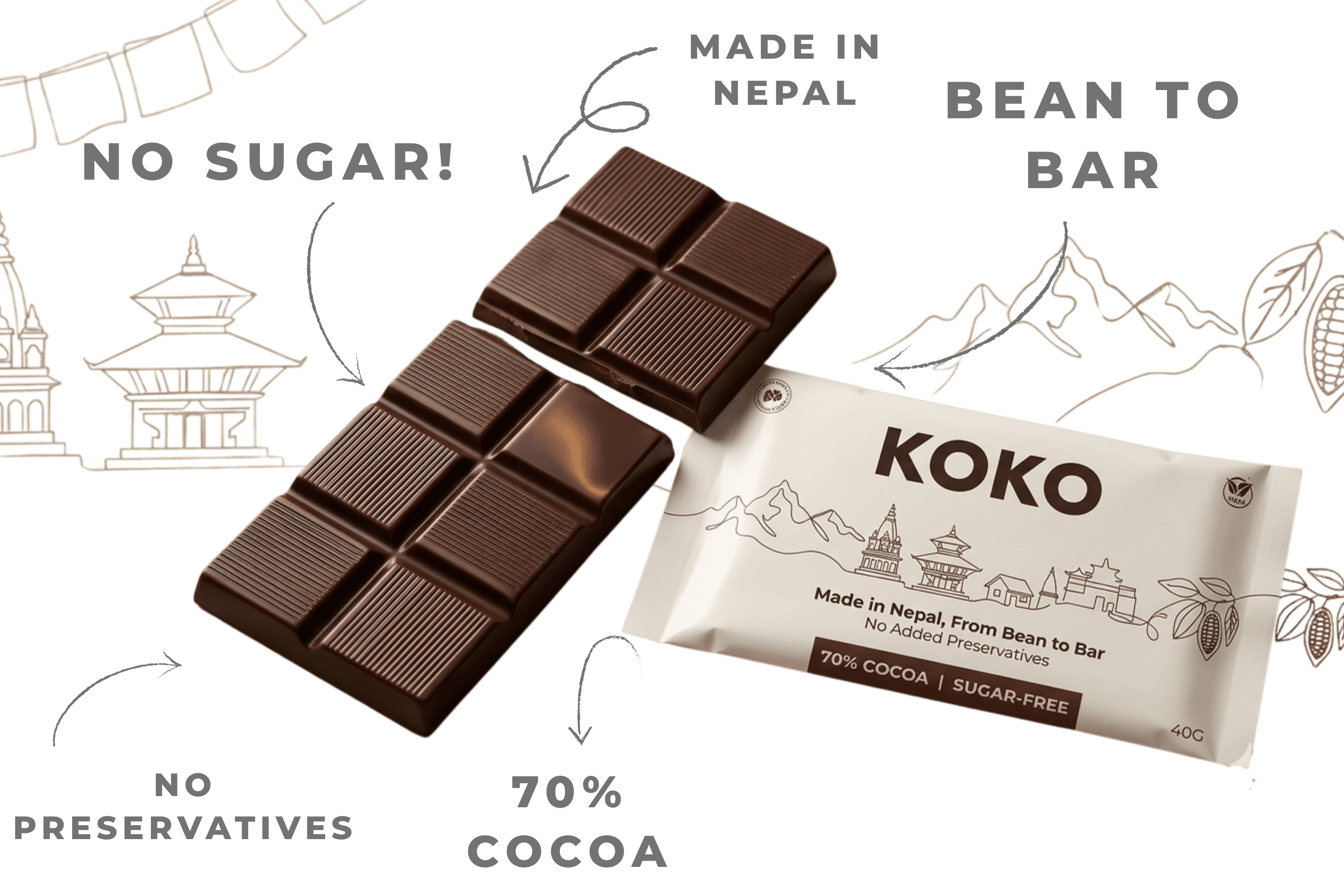 Photo of SugarFree | 70% Cocoa (Vegan - 40g)
