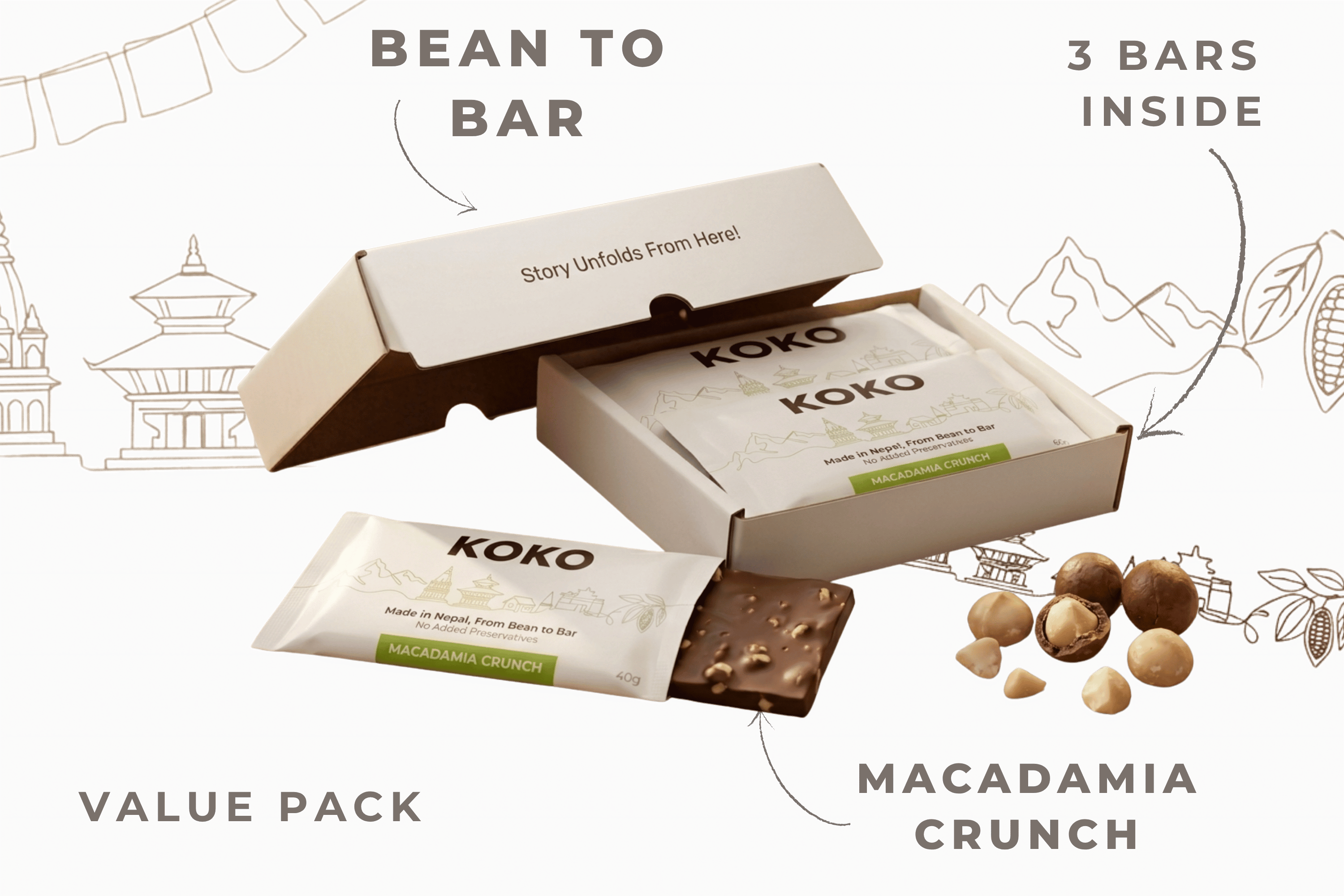 Photo of TRIO - MACADAMIA CRUNCH (3pcs)
