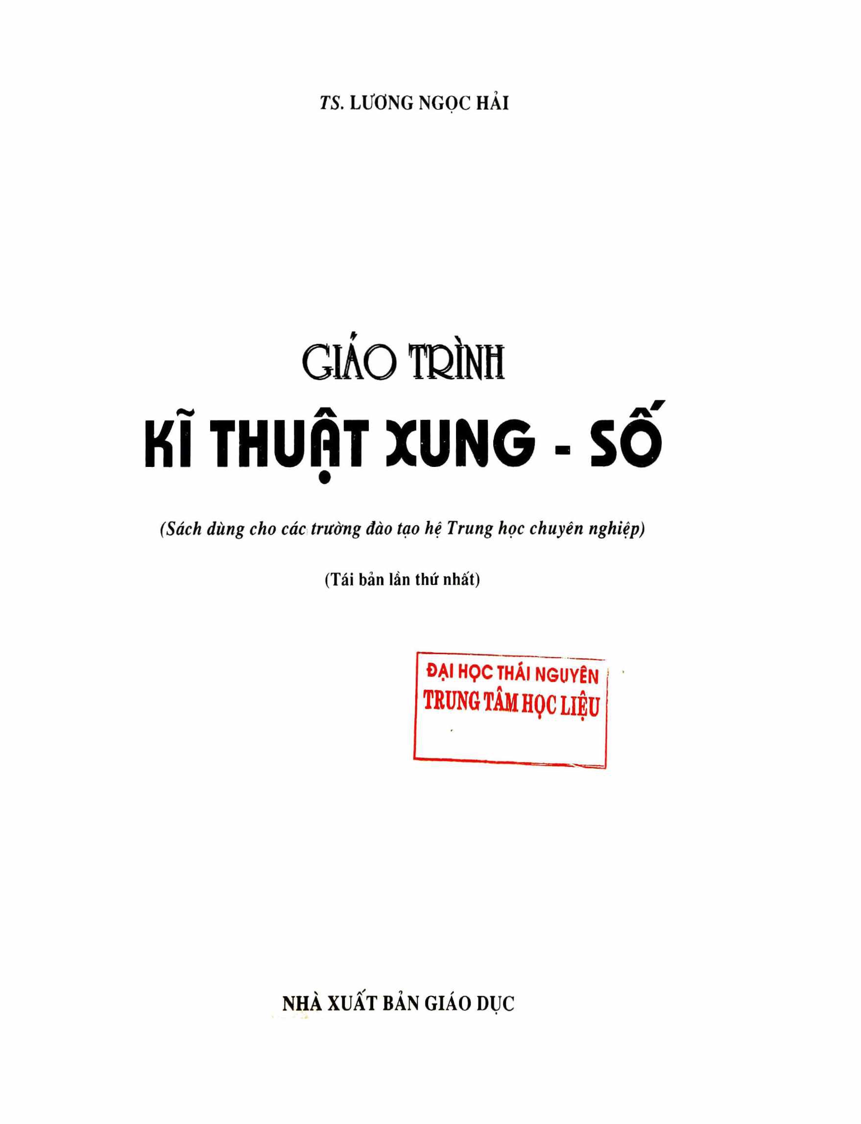 Giáo trình kĩ thuật xung - số