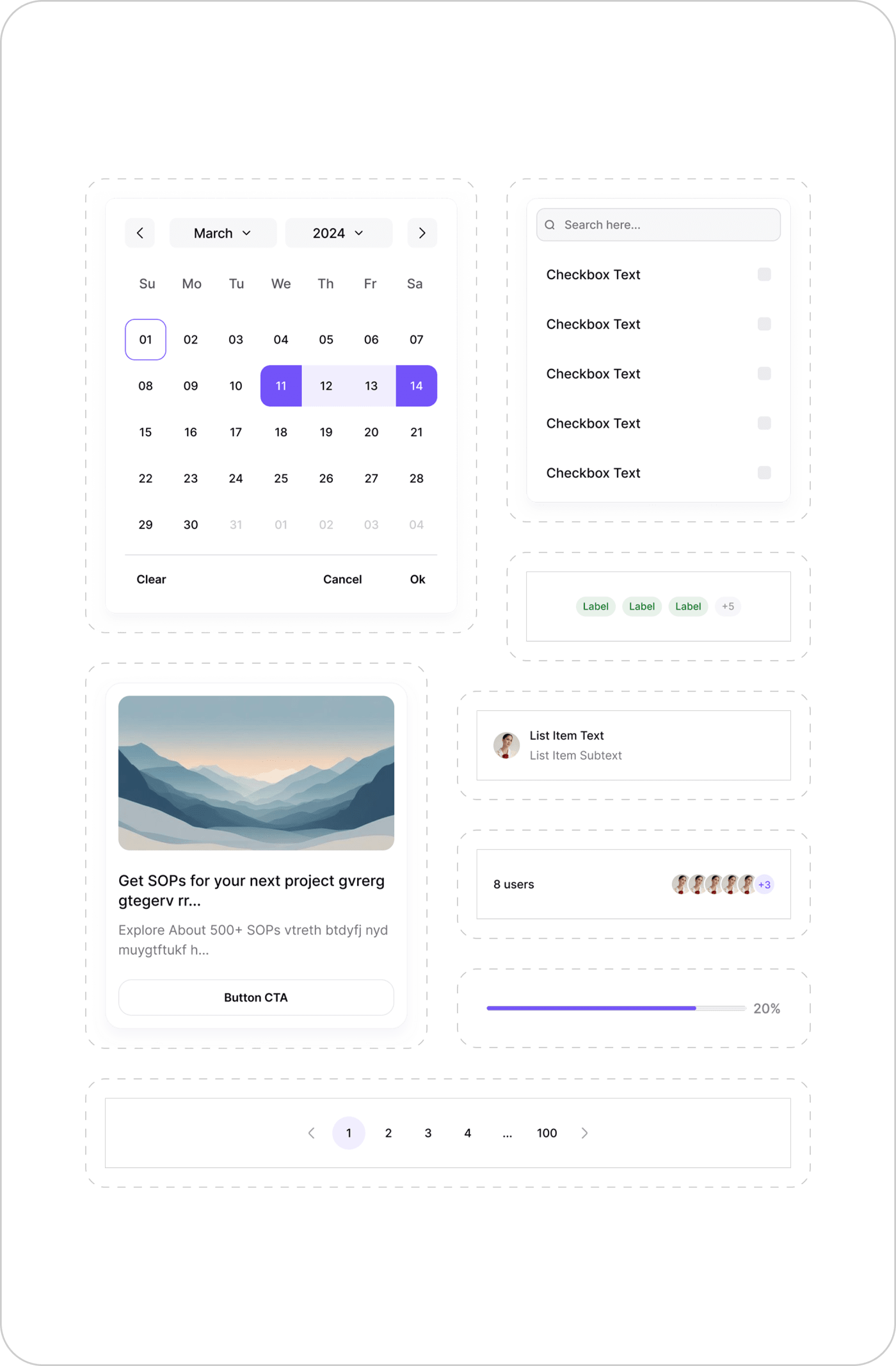 A selection of AjnaLens design system components