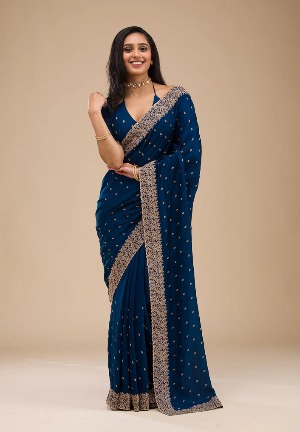 Zariwork Soft Silk Saree - View 2