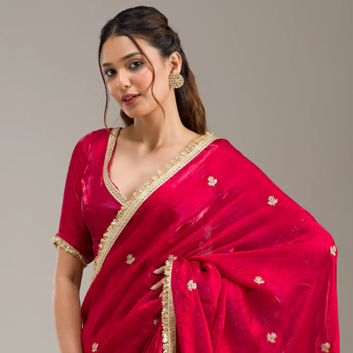 Threadwork Georgette Saree - View 2