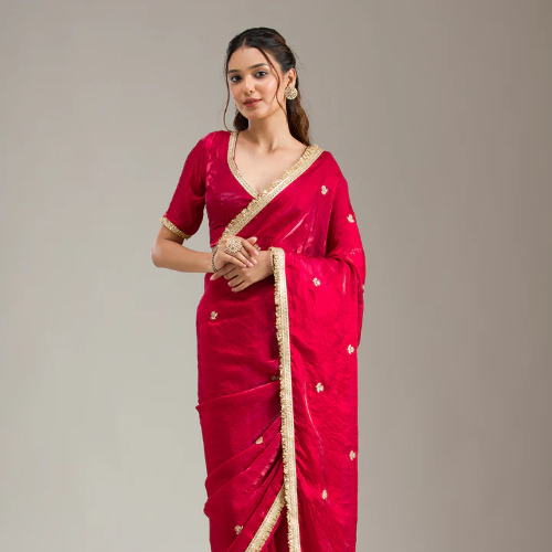 Threadwork Georgette Saree - View 4