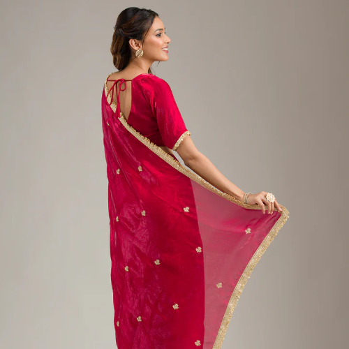 Threadwork Georgette Saree - View 3