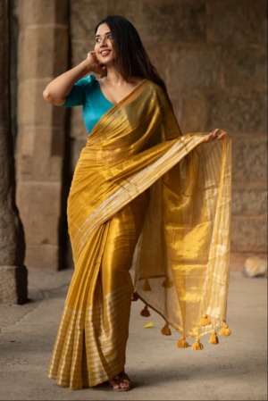 Dyuti Tissue Cotton Saree - Cotton Sarees