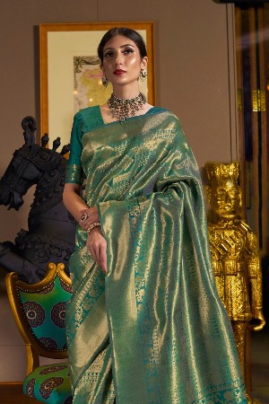 Kanjivaram Woven Silk Saree - View 2