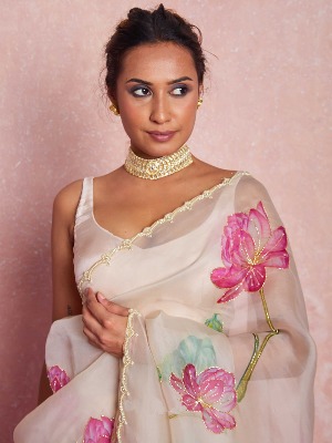 Organza Silk Traditional Saree - View 3