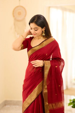 Royal Maroon Maheshwari Silk