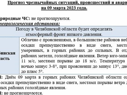 Челябинцев предупредили о погодной опасности