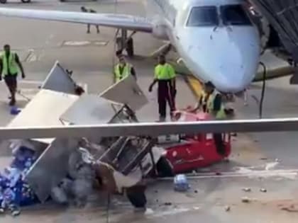 Усмирение взбунтовавшегося грузовика сняли на видео пассажиры в аэропорту Чикаго (видео)