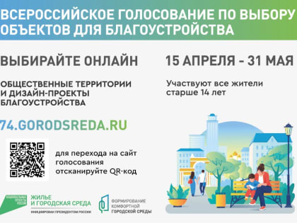 В голосовании за объекты благоустройства приняли участие более 537 тысяч южноуральцев