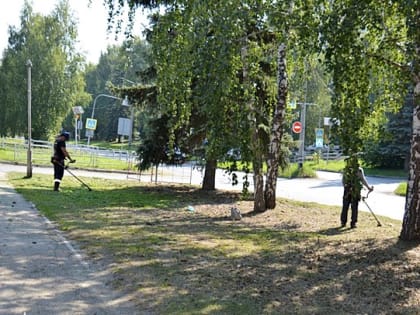 В Озерске ухаживают за газонами и кустарниками