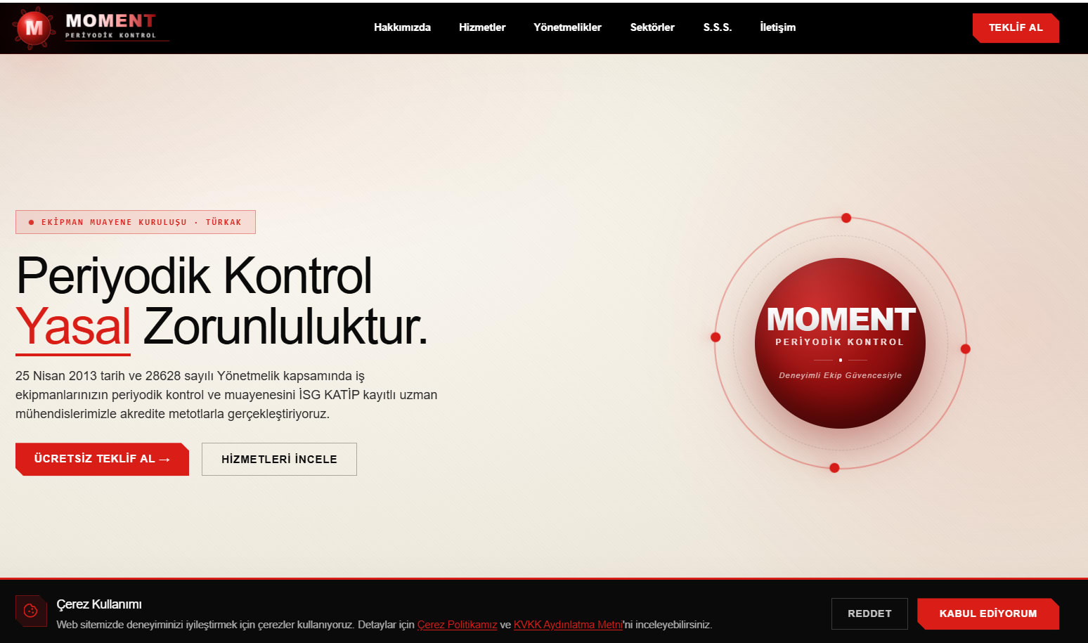 Moment Periyodik Kontrol web sitesi tasarımı