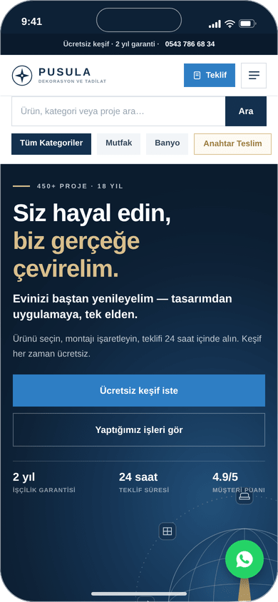 Pusula Dekorasyon mobil görünümü