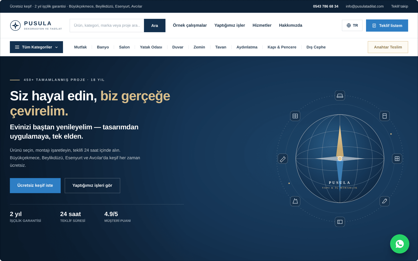 Pusula Dekorasyon web sitesi tasarımı