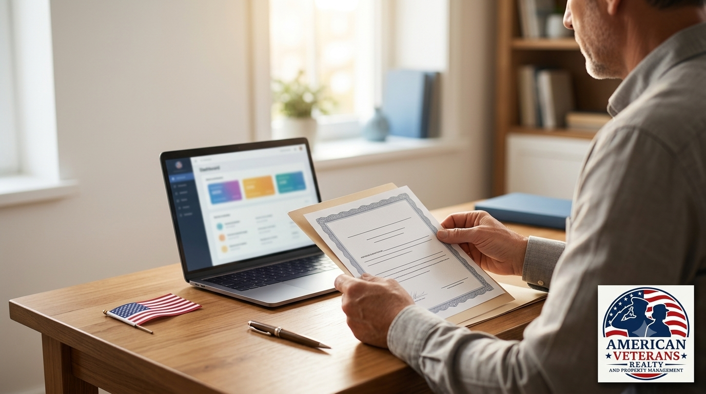 Veteran reviewing VA loan entitlement restoration documents in Austin Texas 2025