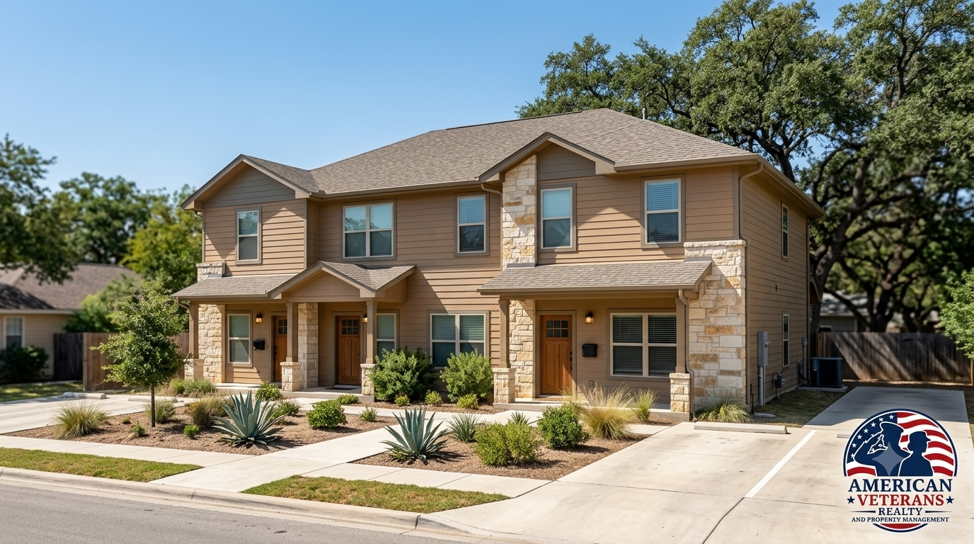 New construction duplex property in central Austin used for house-hacking
