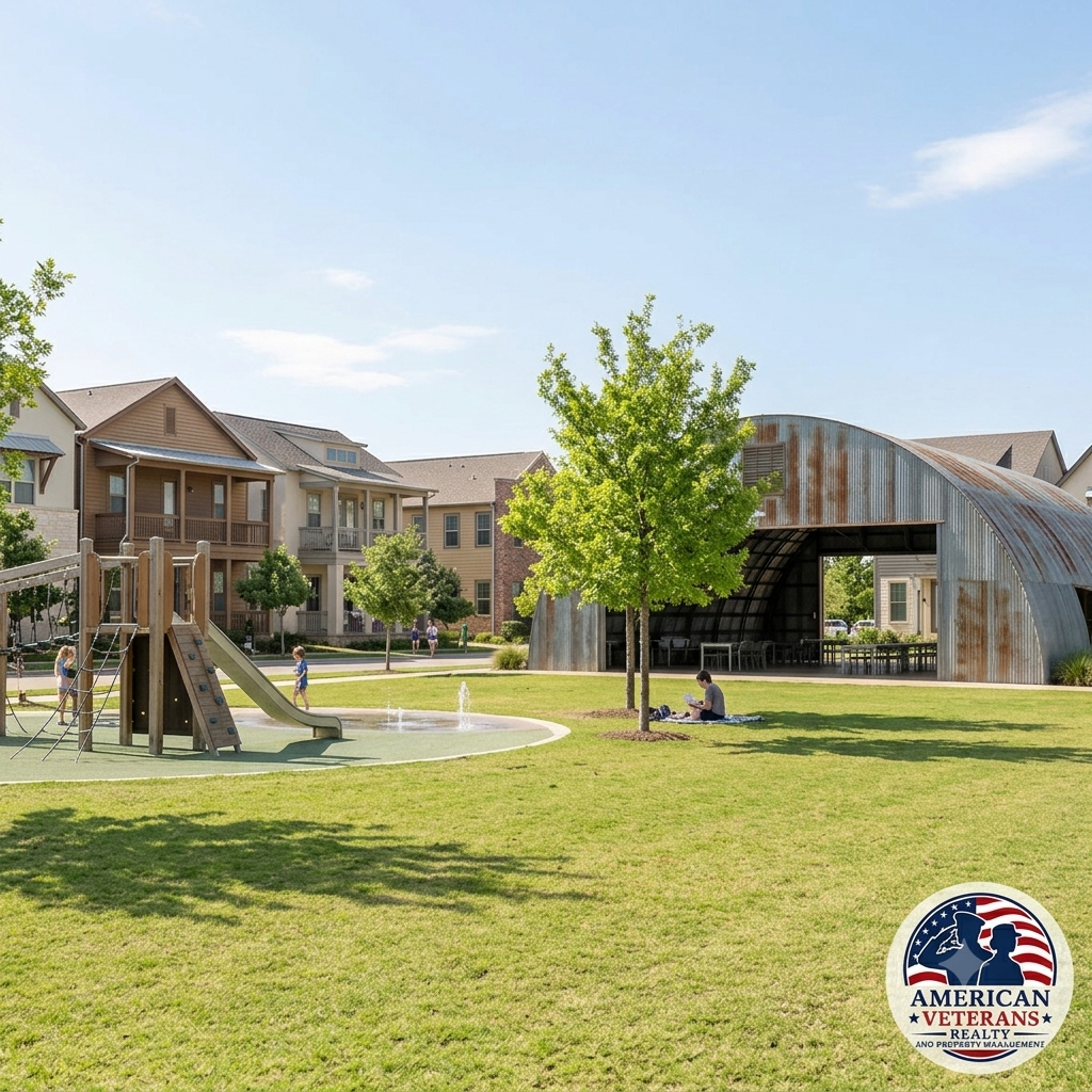 Mueller Austin neighborhood planned urban community with parks and walkable streets 2025