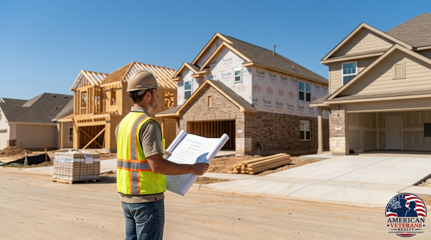 New construction homes in a Hutto, TX master-planned community rental development