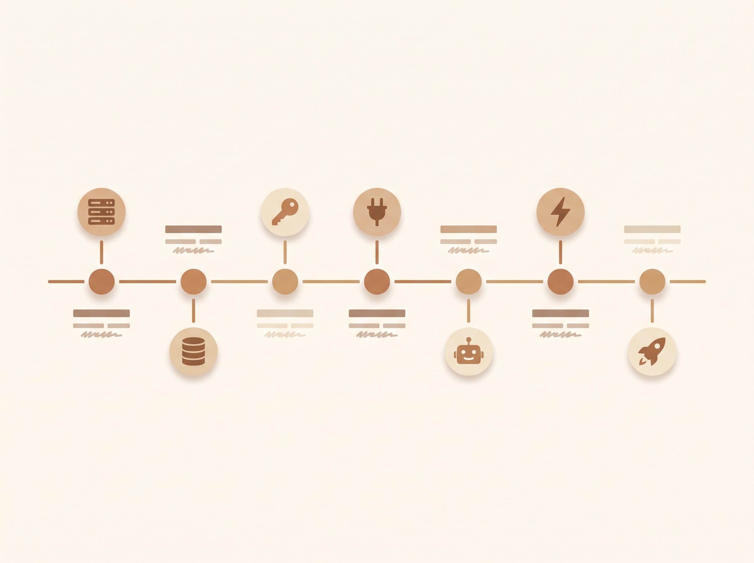 Timeline graphic of the problems solved during the build