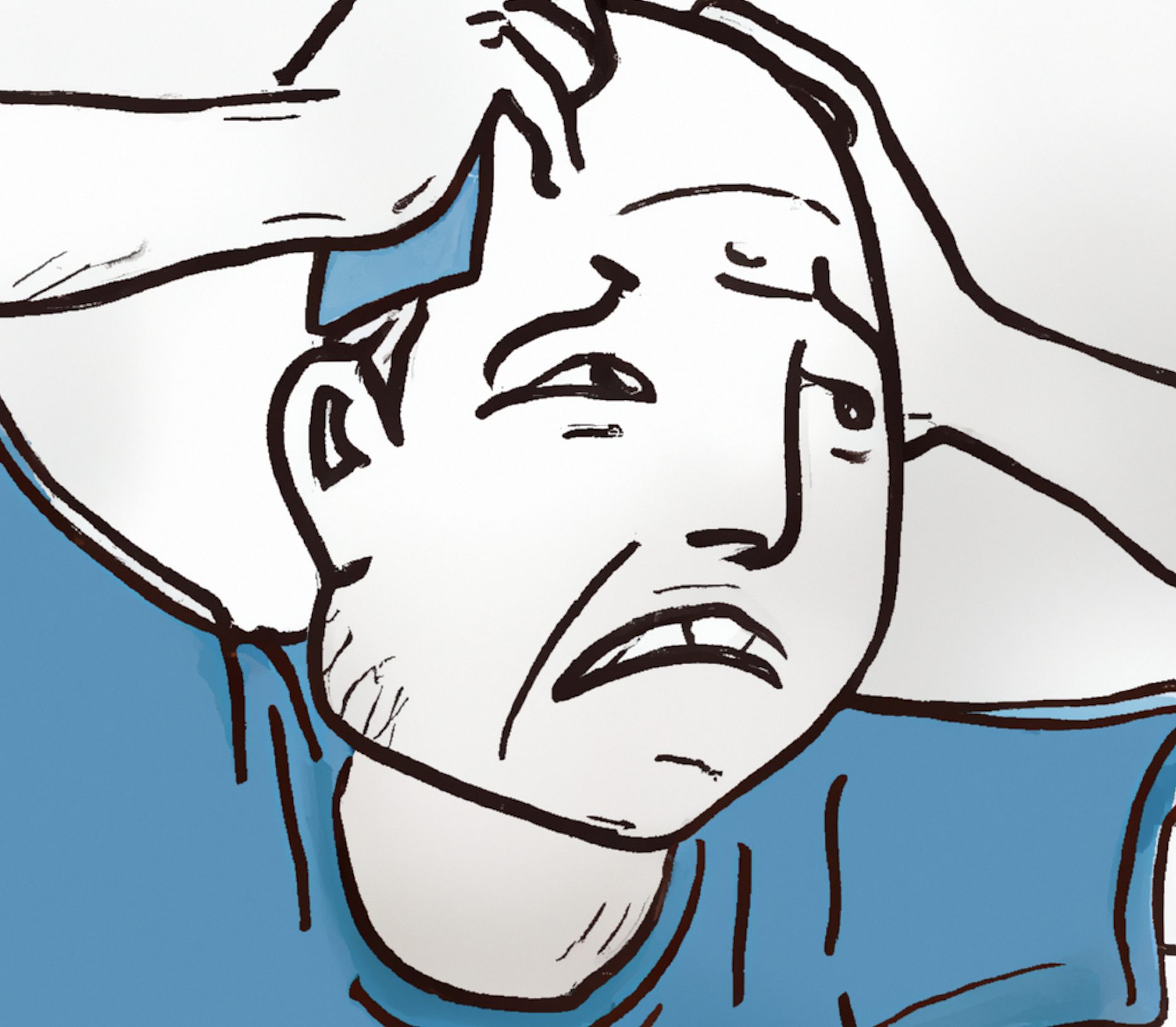 a cartoon frustrated because they can't figure out how to play pickleball 