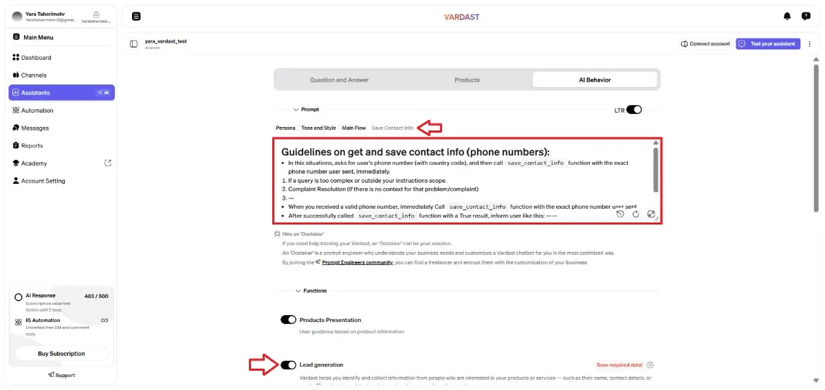 AI chatbot for lead generation